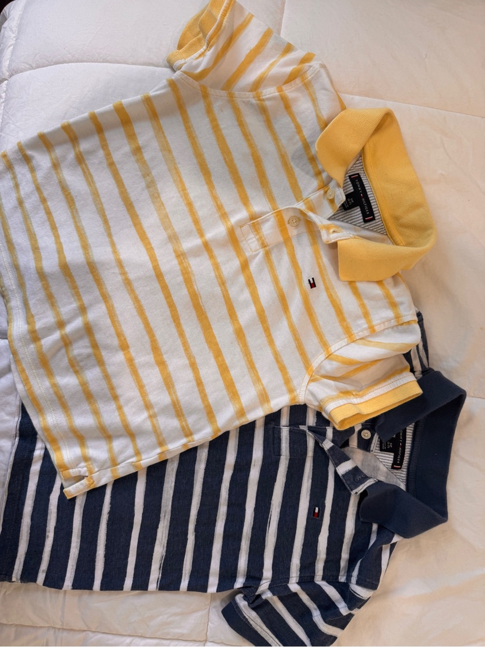 Tommy Hilfiger Kids Yellow & Navy Striped Polo Duo